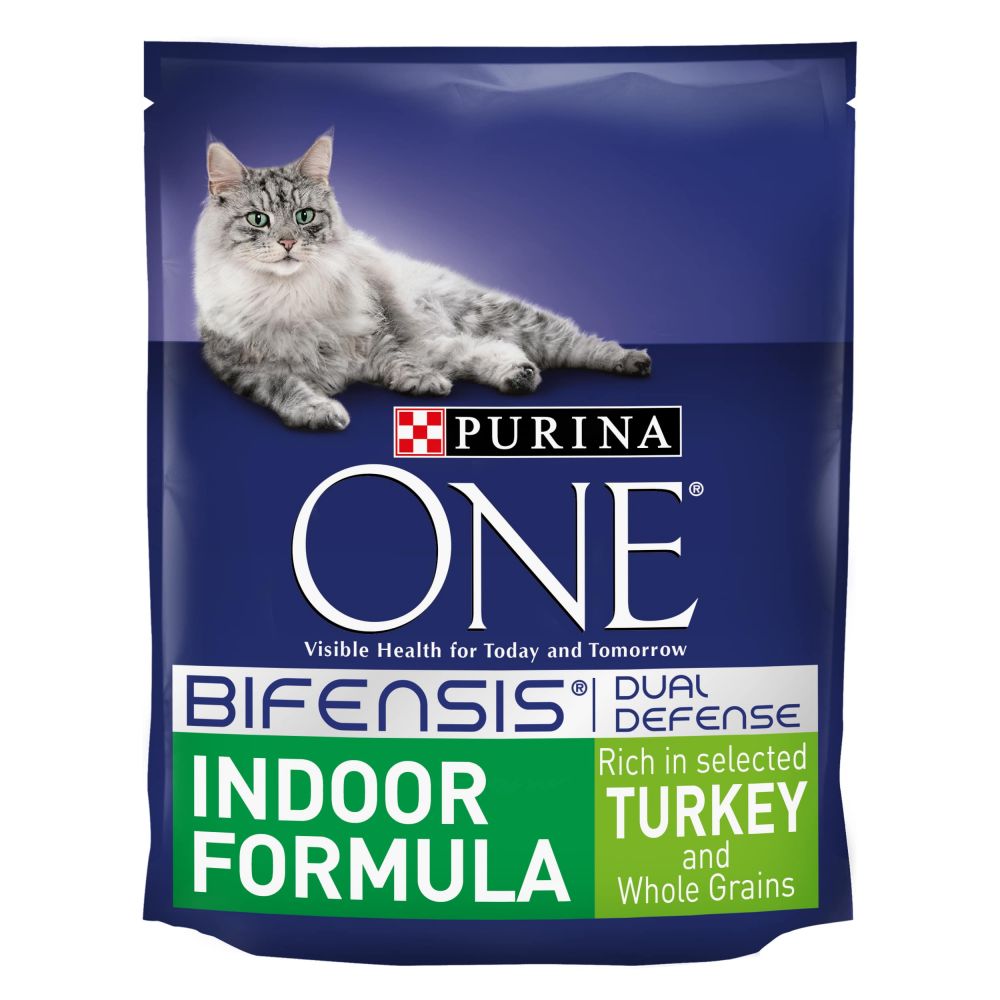 Purina ONE Indoor Turkey & Whole Grains Dry Cat Food - Economy Pack: 2 x 9.75 kg