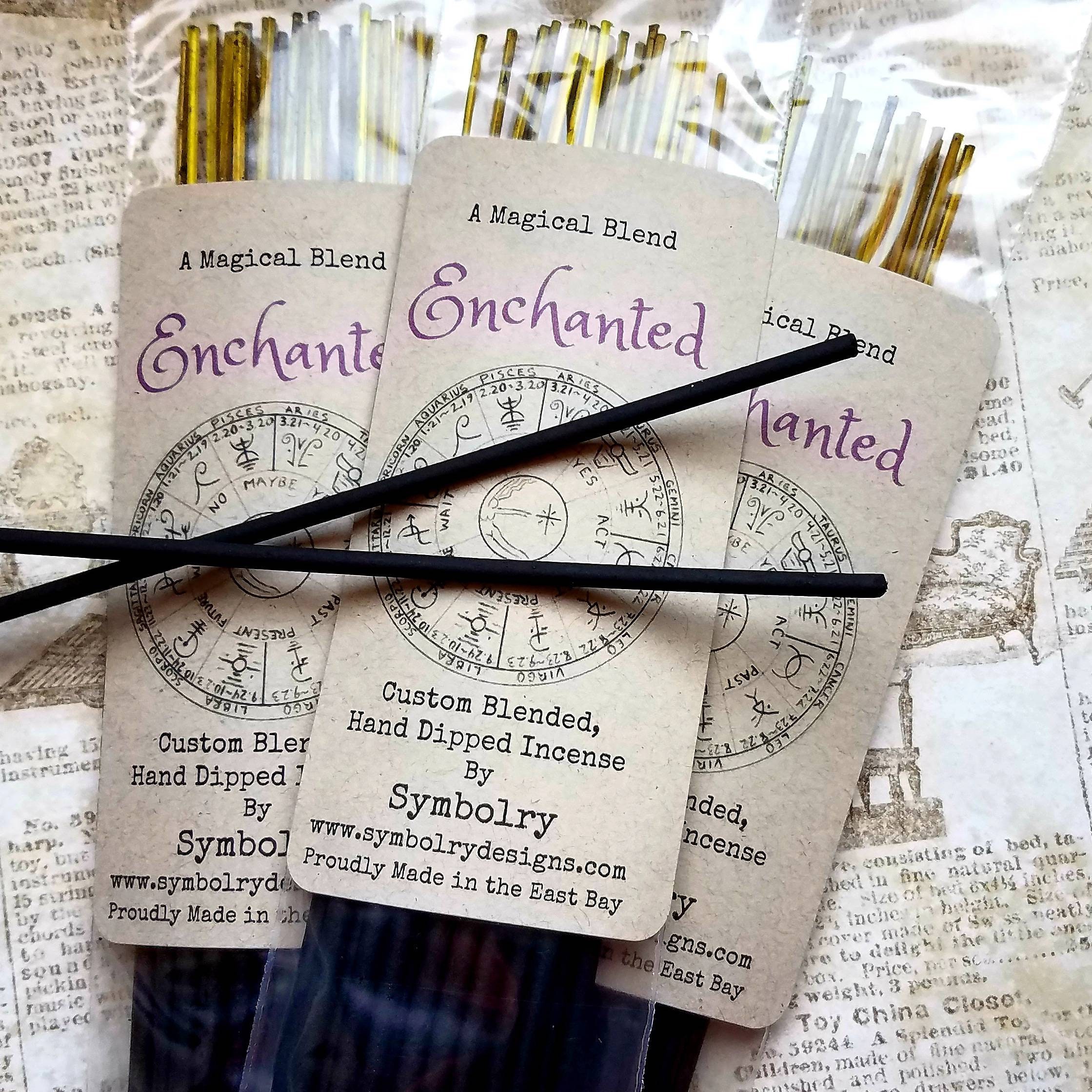 Enchanted - Custom Blended, Hand Dipped Incense By Symbolry
