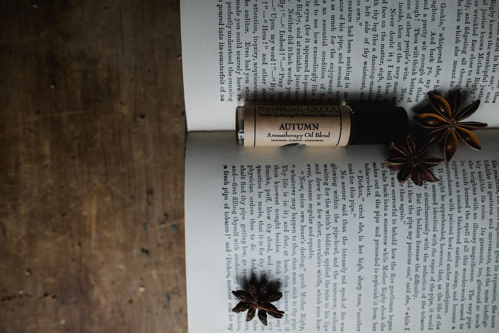 Autumn Aromatherapy Oil Blend Warming + Earthy Nurturing Roll On Application