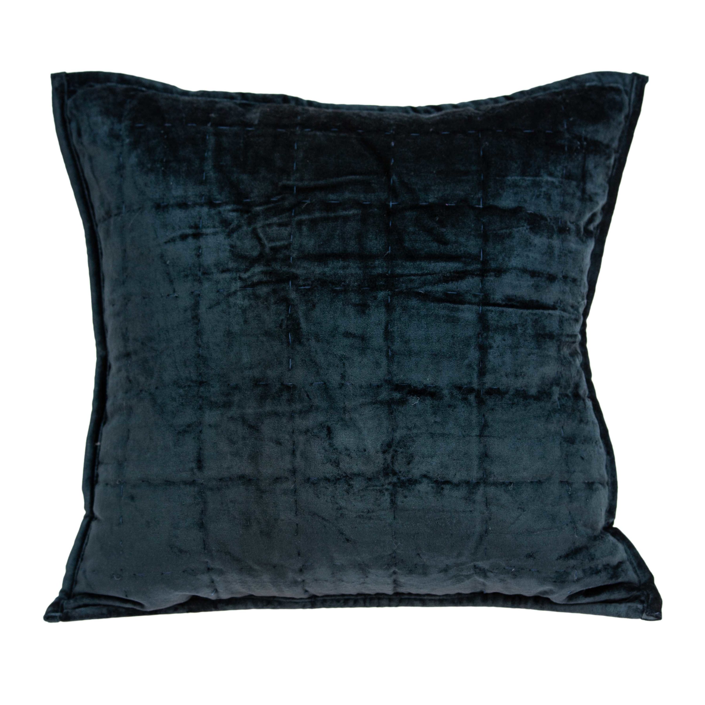 HomeRoots Jordan Dark Blue Standard Cotton Viscose Blend Pillow Case | 334093