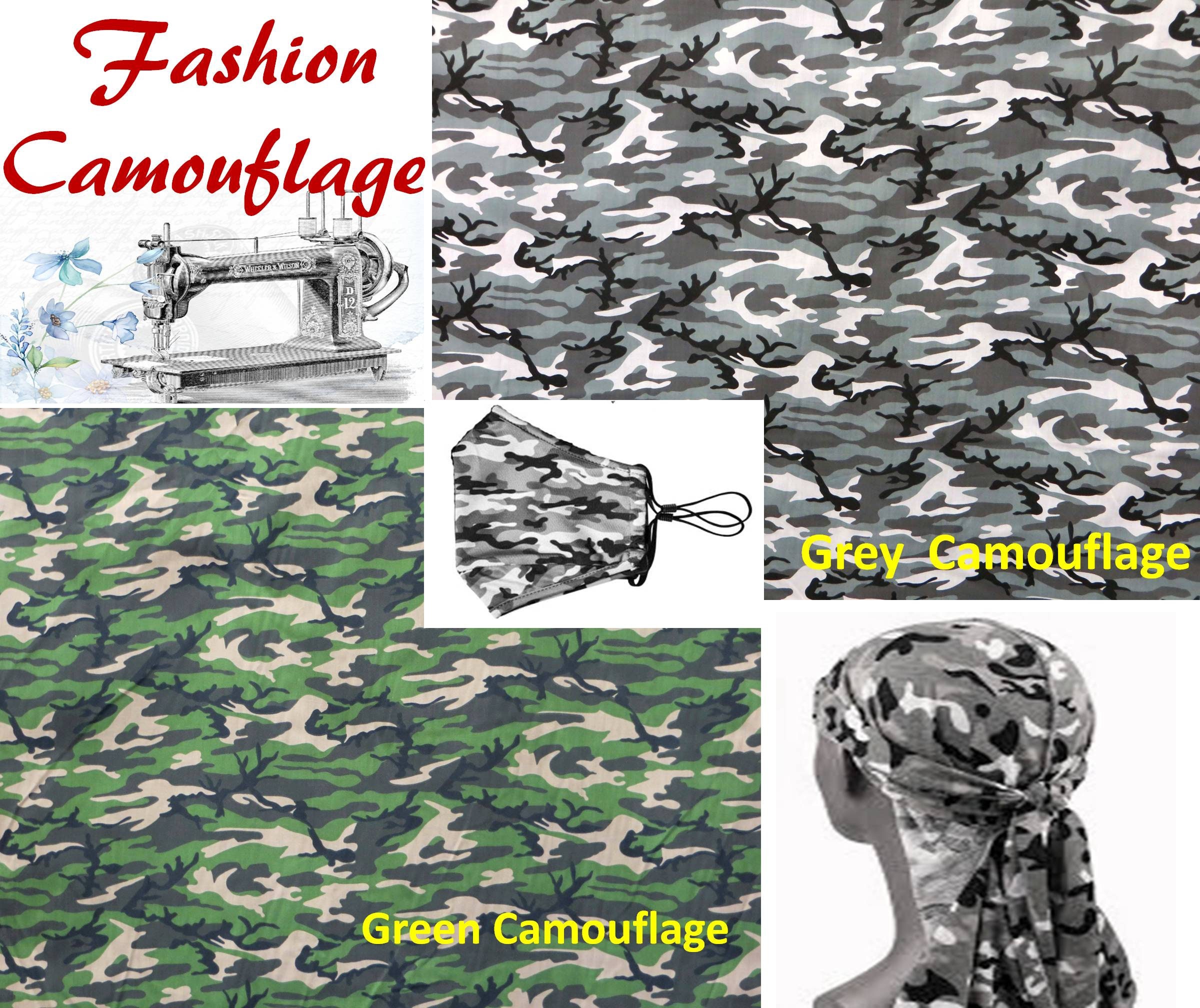 Fashion Camouflage Print Cotton Blend Fabric By The Yard