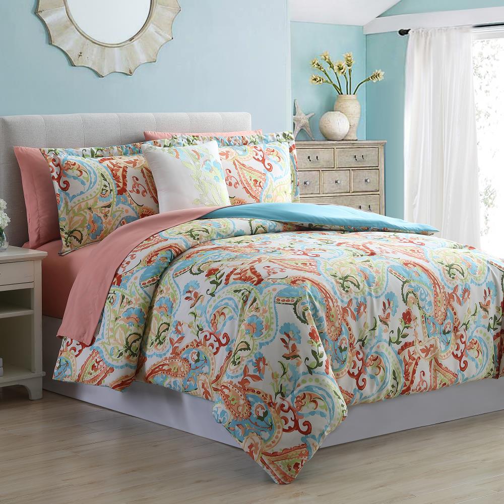 Amrapur Overseas Printed reversible quilt set Multi Multi Reversible King Comforter (Blend with Polyester Fill) | 4BDSTPRTG-KLY-KG