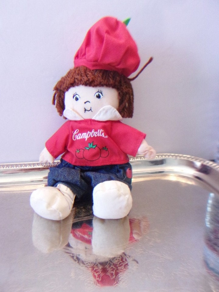 Vintage Campbell's Soup Company Tomato Rag Doll Collectable Toy