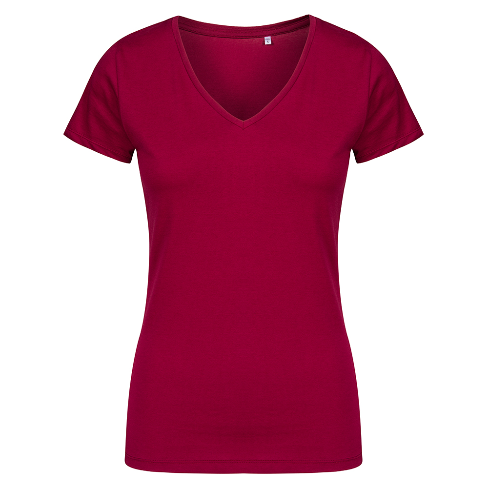X.O V-Ausschnitt T-Shirt Plus Size Damen, Himbeere, XXL