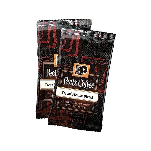 Peet's Coffee Decaf House Blend Ground Coffee, Dark Roast, 18/Box (PCEDRGP25)