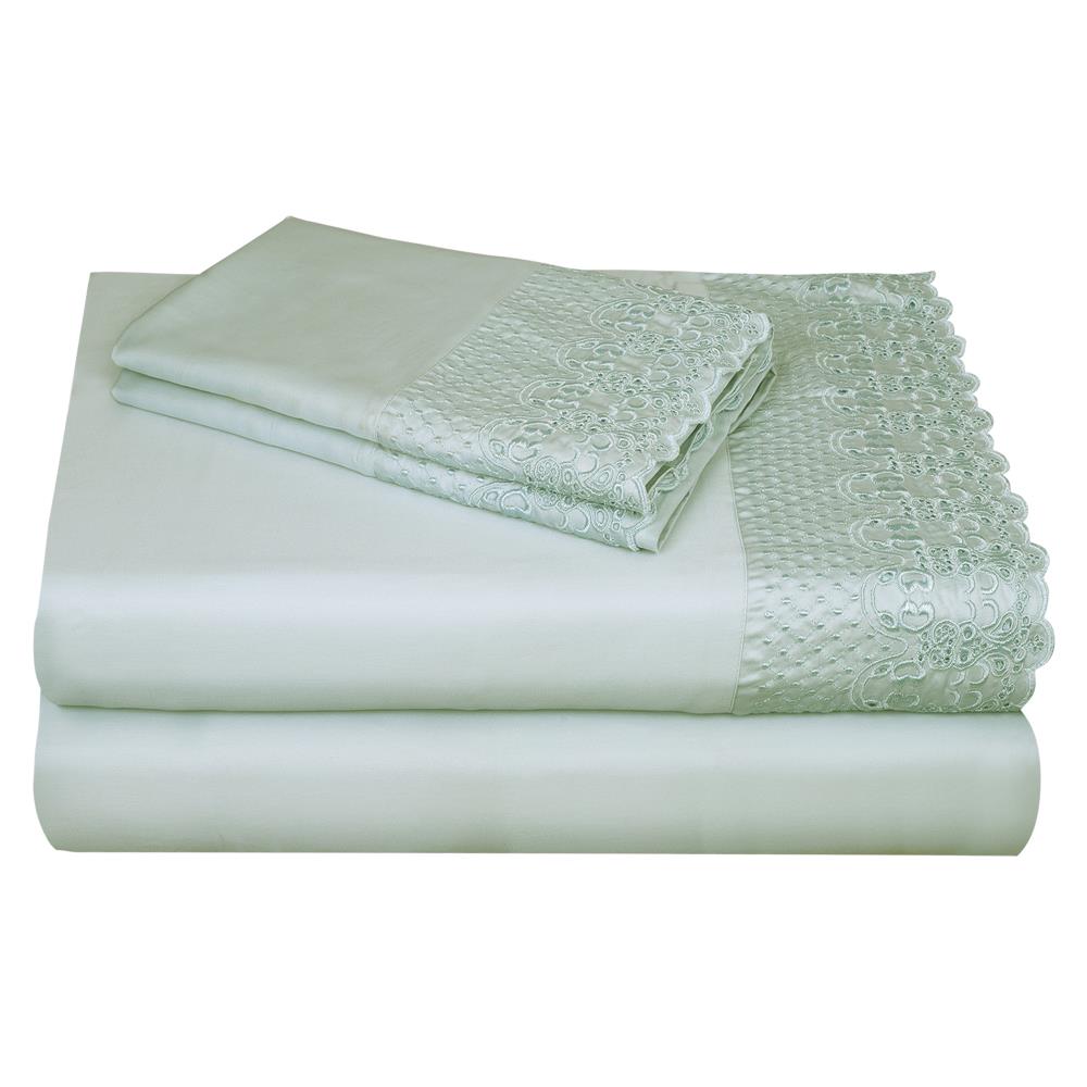 Grace Home Fashions RENAURAA Smart Full Cotton Blend Bed Sheet in Blue | 1400CVC_ER-LC SPC BL