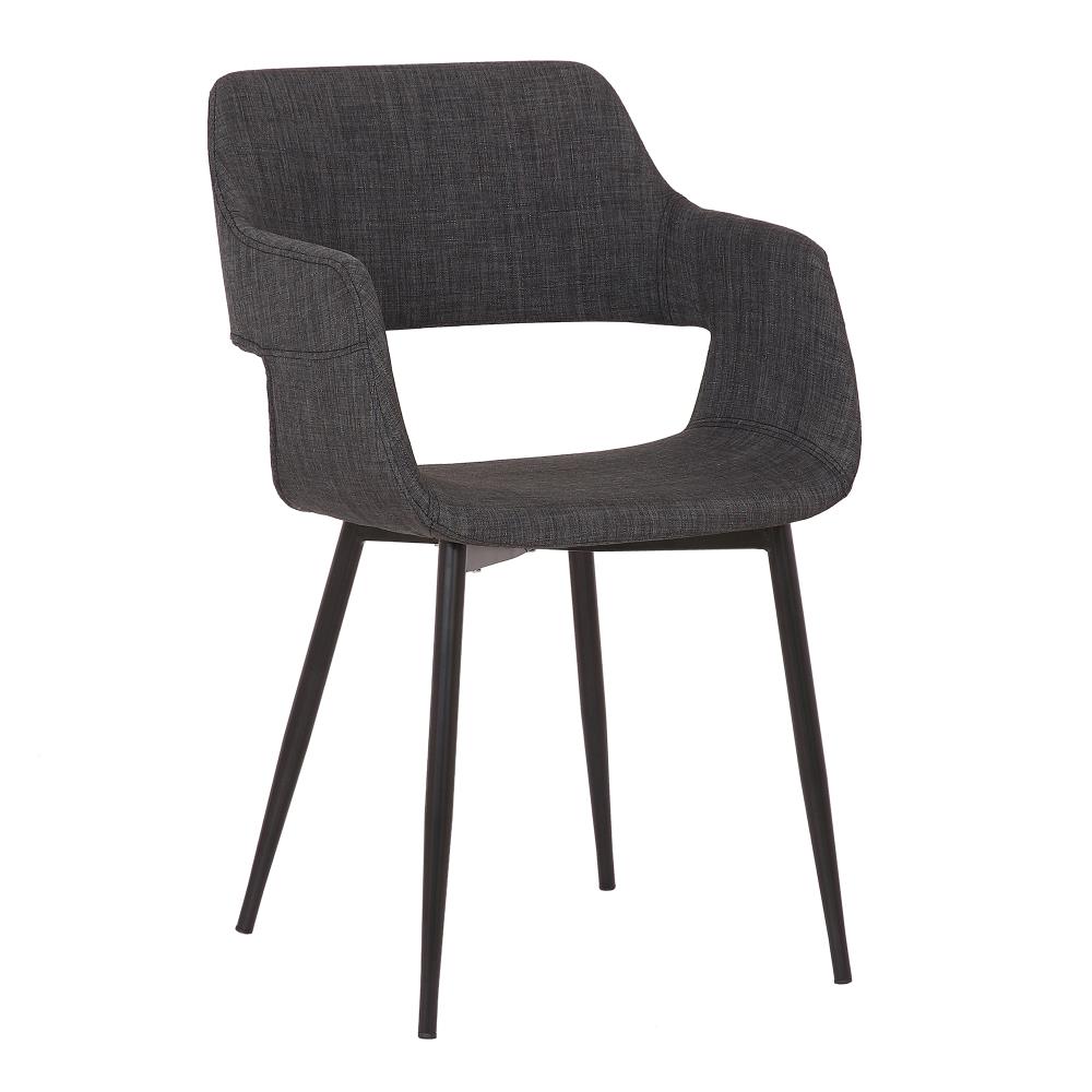 Armen Living Ariana Contemporary/Modern Polyester/Polyester Blend Upholstered Dining Side Chair (Wood Frame) in Black | LCARCHBLCH