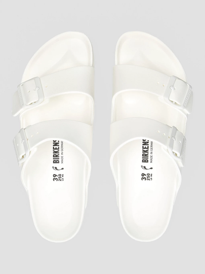 Narrow store white sandals