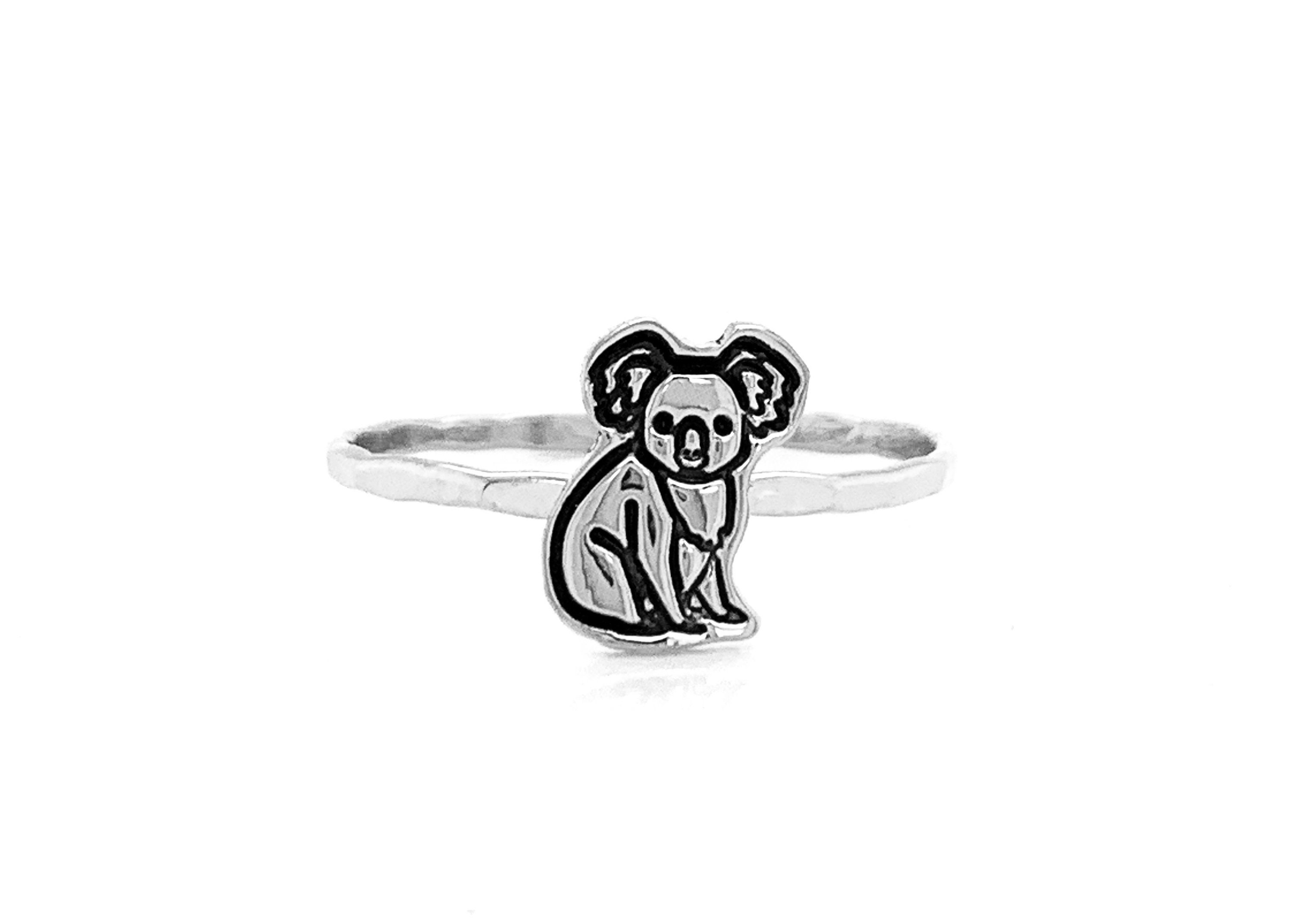 Koala, Koala Jewelry, Animal Bear, Australia, Silver Ring, Lover, Bear Cute Ring