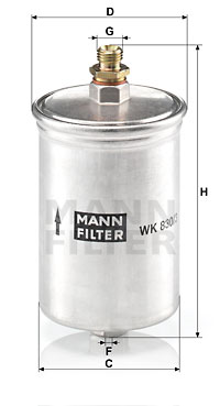 Bränslefilter MANN-FILTER WK 830/3