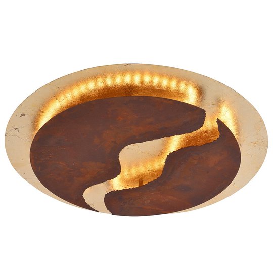 LED-kattolamppu Nevis, Ø 50 cm, ruskea, kulta