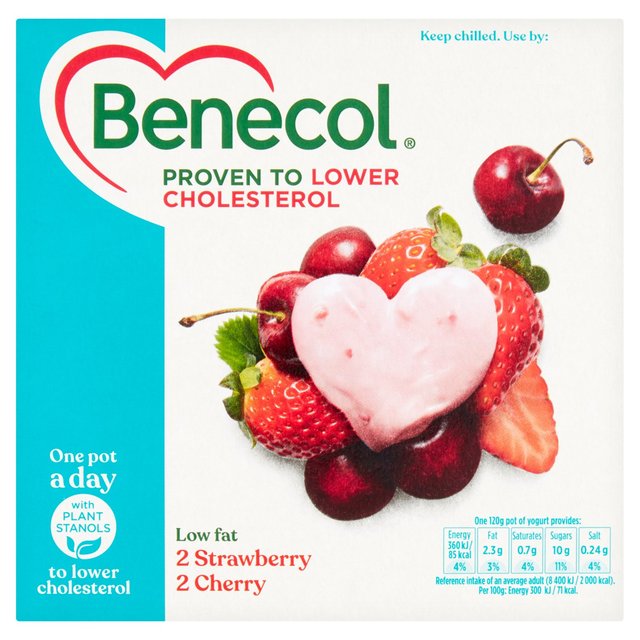 Benecol Cholesterol Lowering Yoghurt Strawberry & Cherry