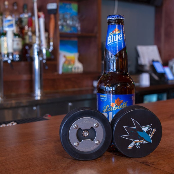 San Jose Sharks | Bottle Opener Made From A Real Hockey Puck