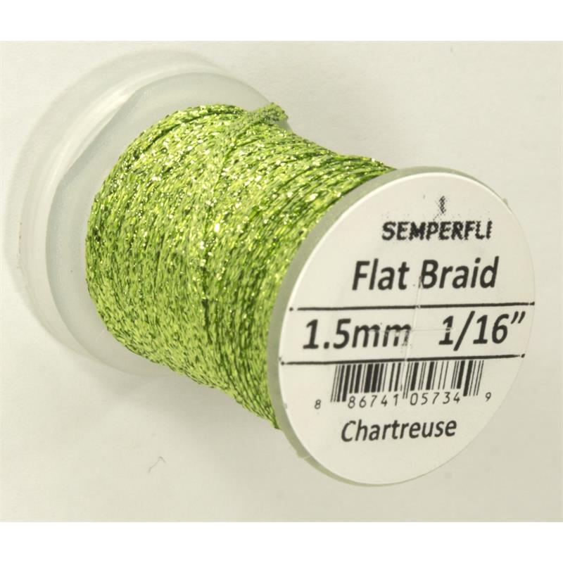 Semperfli Flat Braid 1,5mm Chartreuse