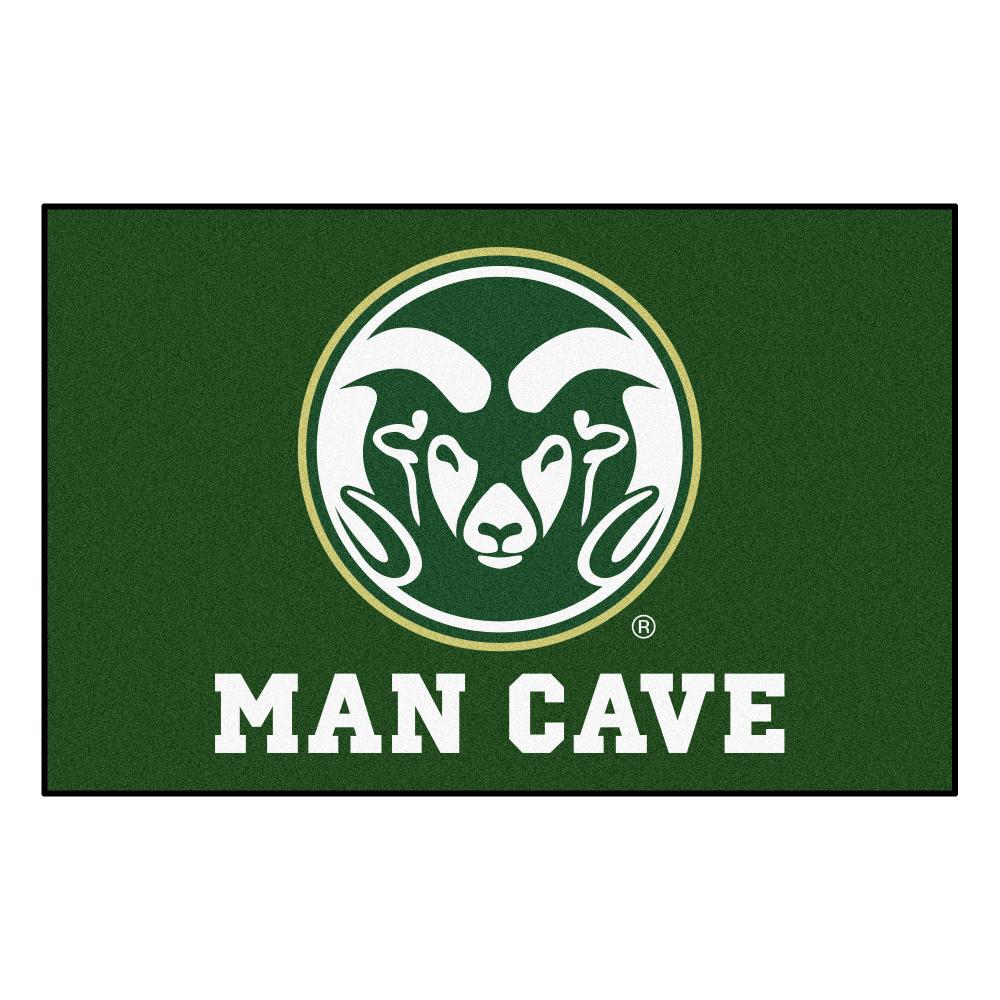 FANMATS Colorado State Rams NCAA Man Cave Rug 1-1/2-ft x 2-1/2-ft Green Rectangular Indoor Door Mat | 17257