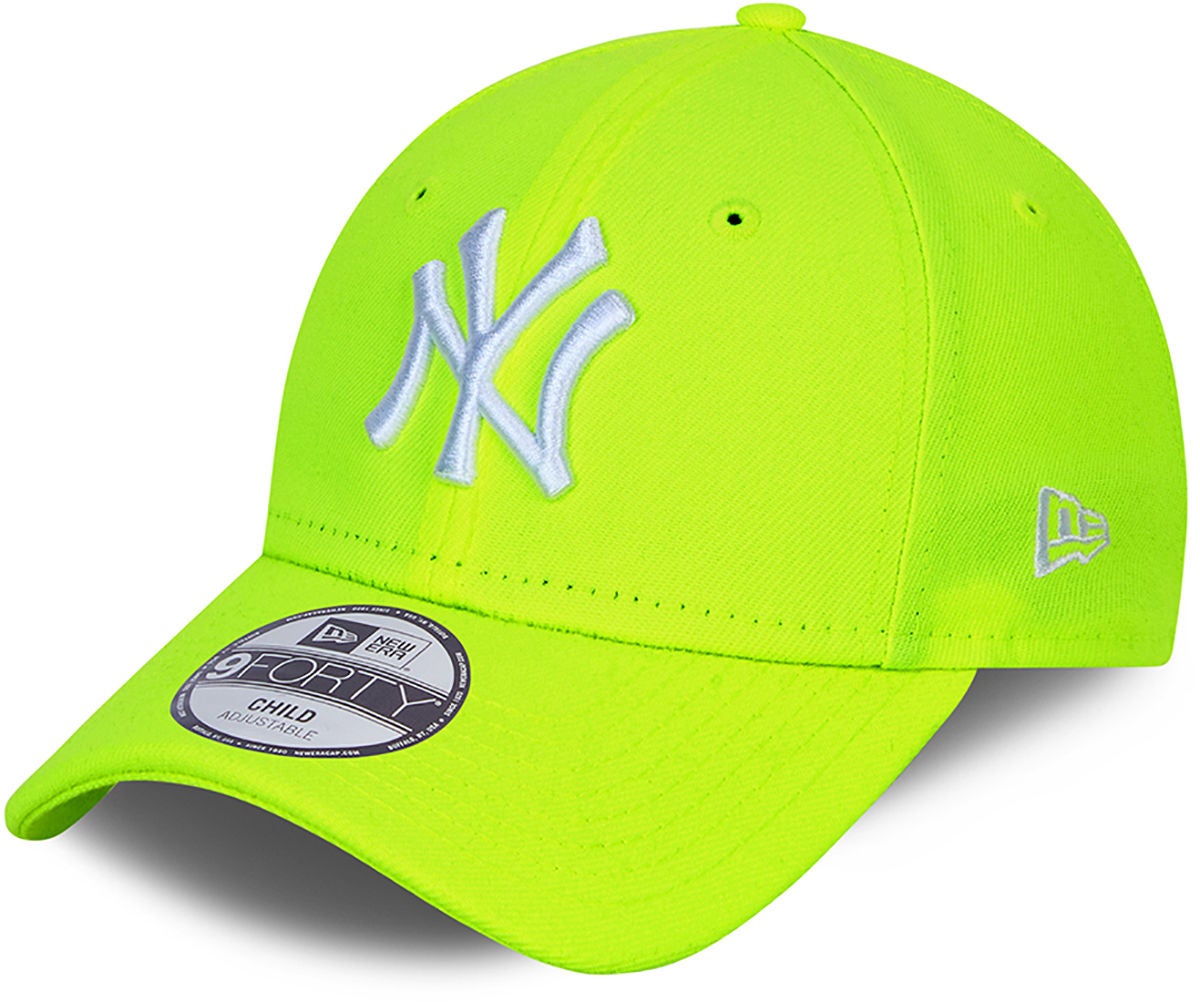 New Era NYY Neon Pack 9Forty Kappe, Uppright Yellow, 4-6 Jahre