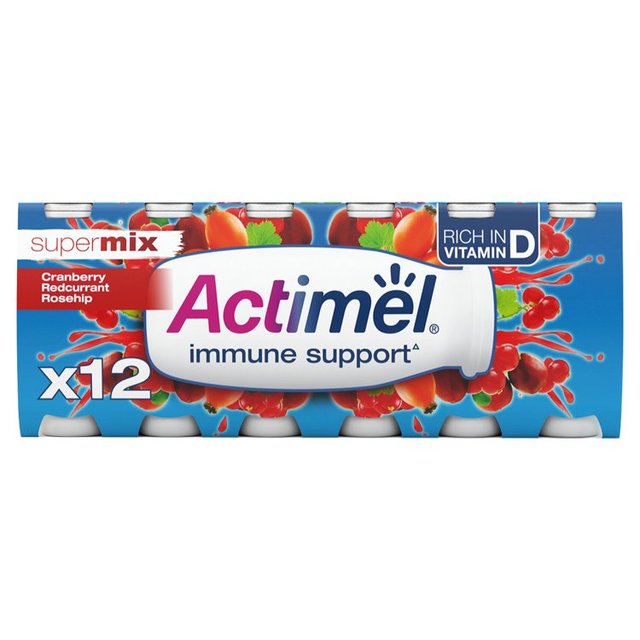 Actimel Supermix Cranberry Redcurrant Rosehip Yogurt Drinks