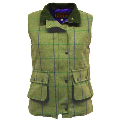 Game Technical Apparel Unisex Jacket Various Colours Tweed Gilet - Abby (Purple Lining) 12