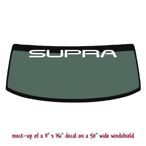 SUPRA Window topper Decal - for TOYOTA - Also Your Choice of Color