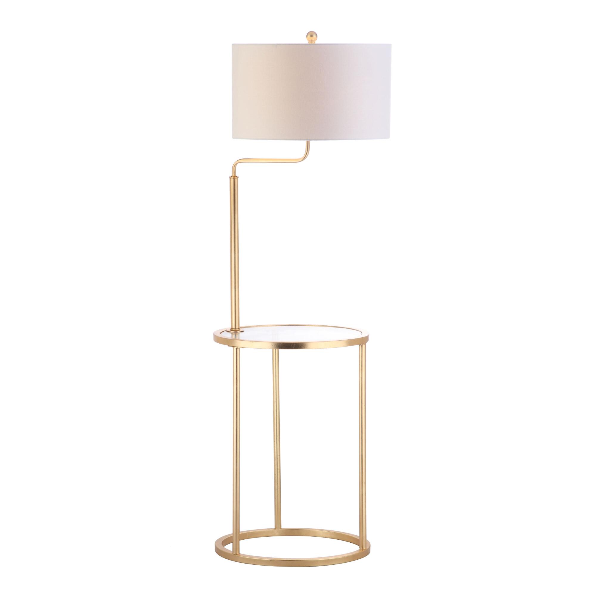 Gold and Glass Clare Floor Lamp with Table by World Market