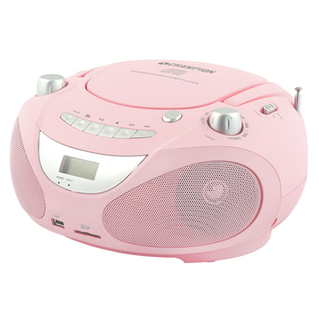 Champion Boombox CD/Radio/MP3/USB Pink