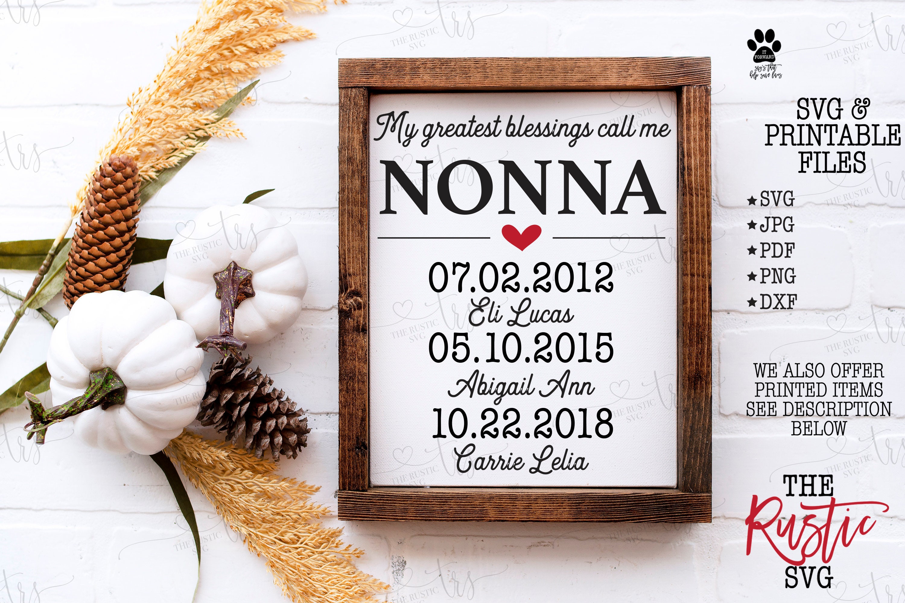 My Greatest Blessings Call Me Nonna, Nonna Sign With Names, Svg, Gift For Mother's Day Gift, Pdf, Cricut, Silhouette, 034