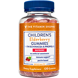 Children's Elderberry Gummies with Echinacea & Propolis - Immune Support - Raspberry (120 Gummies)