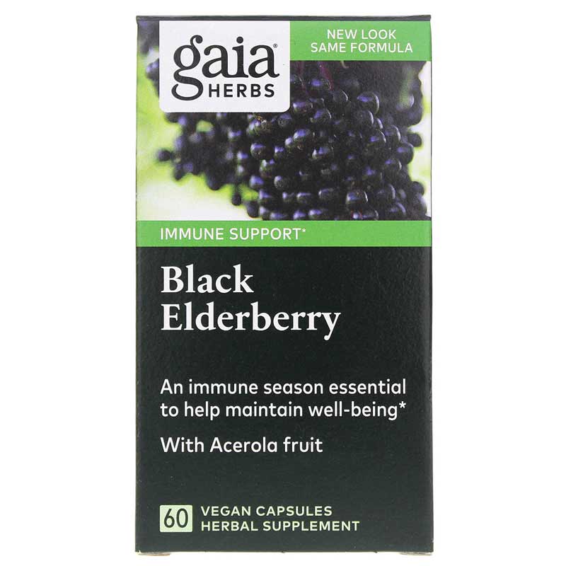Gaia Herbs Black Elderberry 60 Vegan Capsules 60 Veg Capsules
