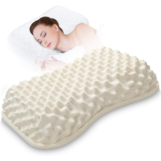 Buy Natural Latex Pillow for Sleeping Cervical Pillow for Neck Pain Breathable Contour Pillows for Side Sleepers with Washable Cover Massage Granule Online