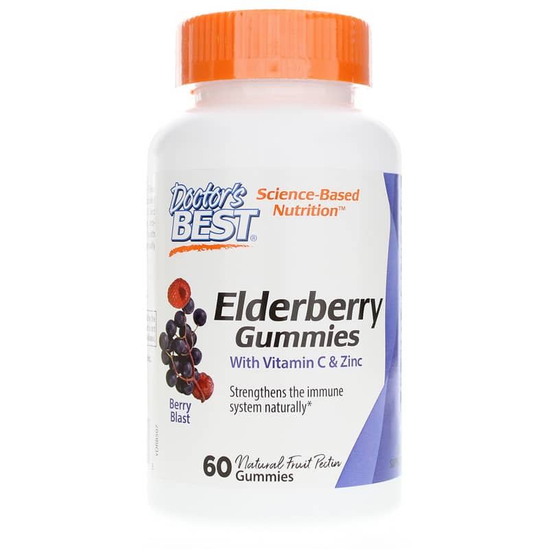 Doctors Best Elderberry Gummies with Vitamin C & Zinc 60 Gummies