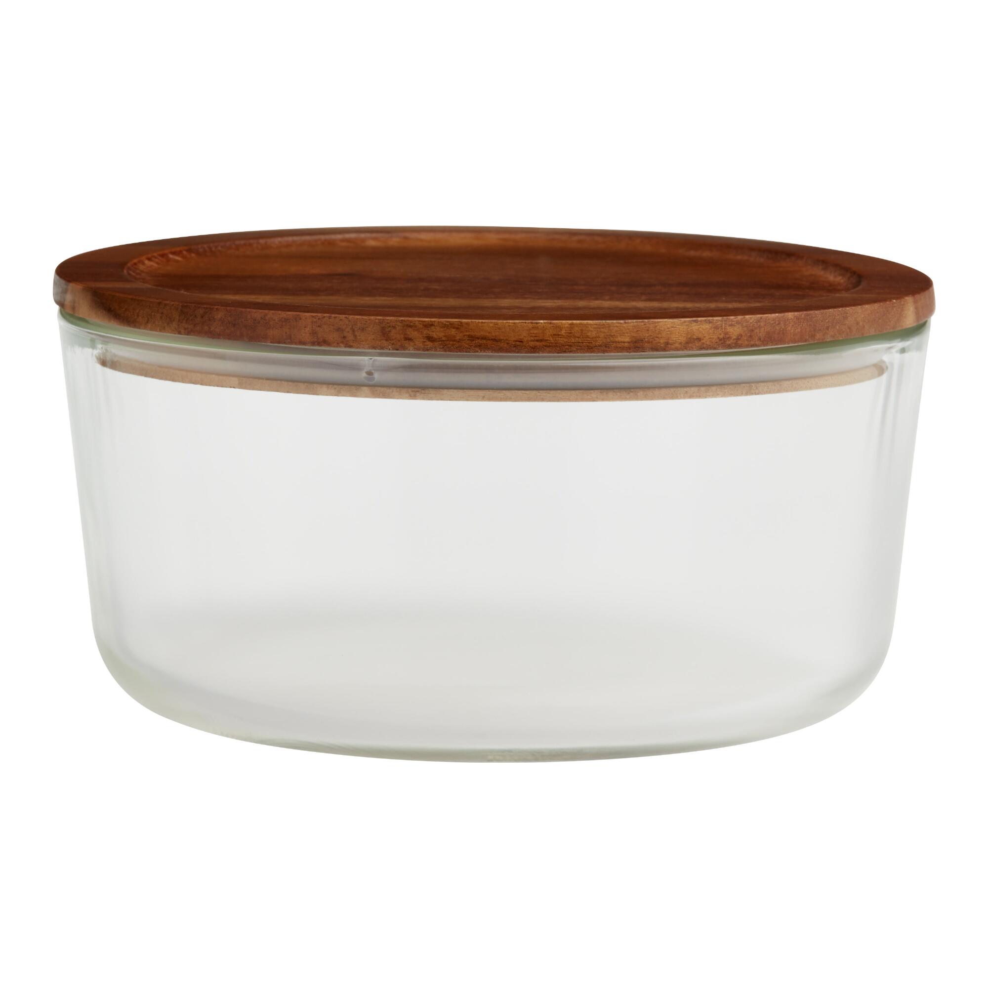 Extra Large Glass Food Storage Container with Wood Lid: Multi by World Market