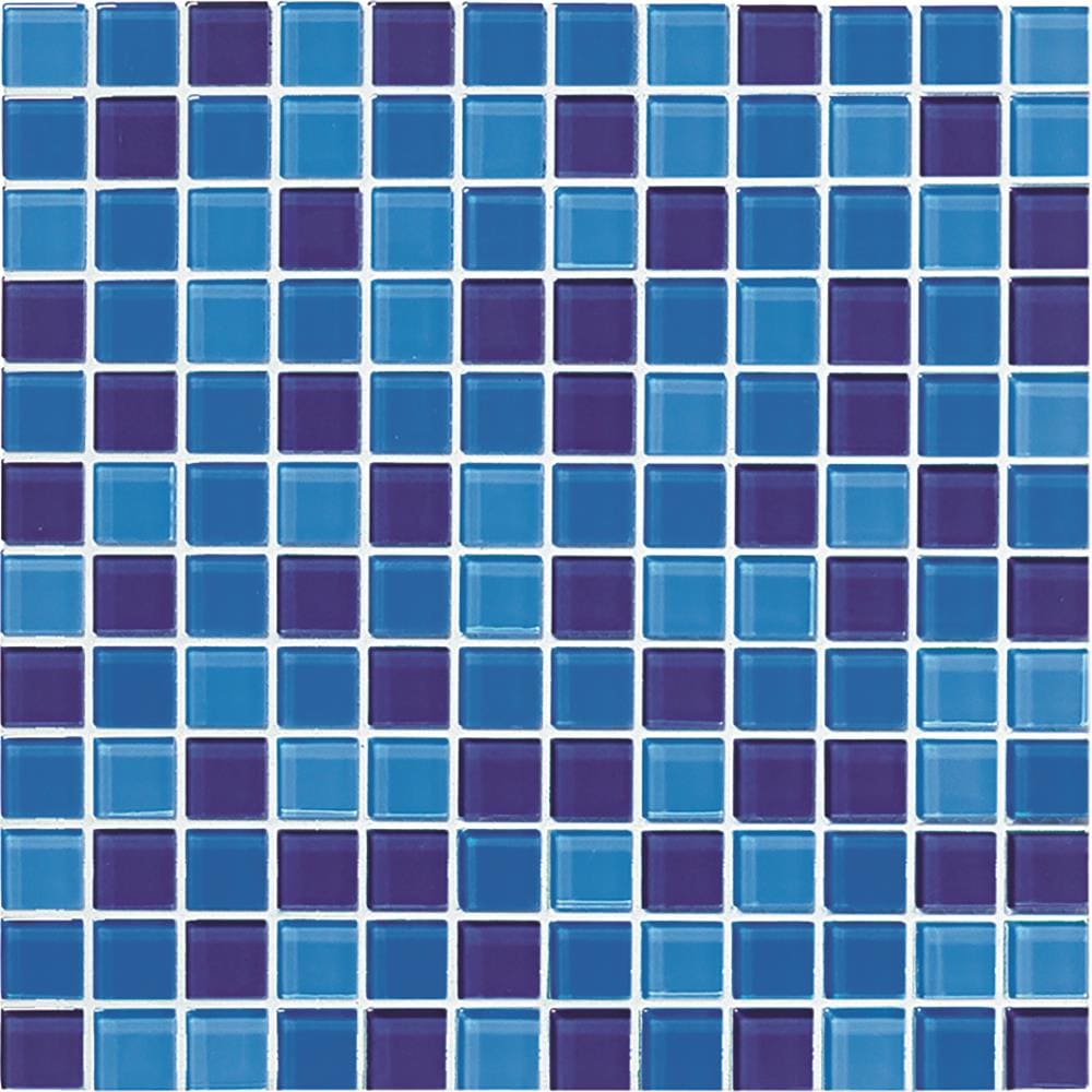 Crossville High Fidelity Azure/Royal Blue/Purple 4x4 Swatch 1x1 Mosaic Blend | 1X1LW.GB03