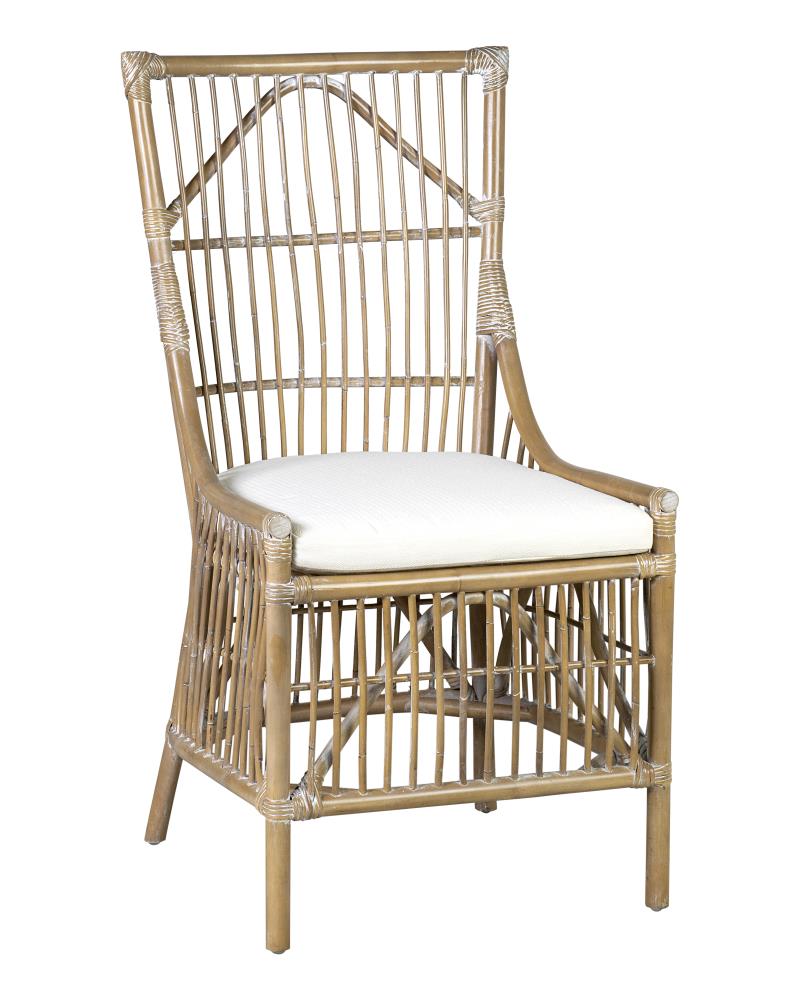 East at Main Casual Polyester/Polyester Blend Side Chair (Rattan Frame) in Brown | TT-WR-WS532-GR