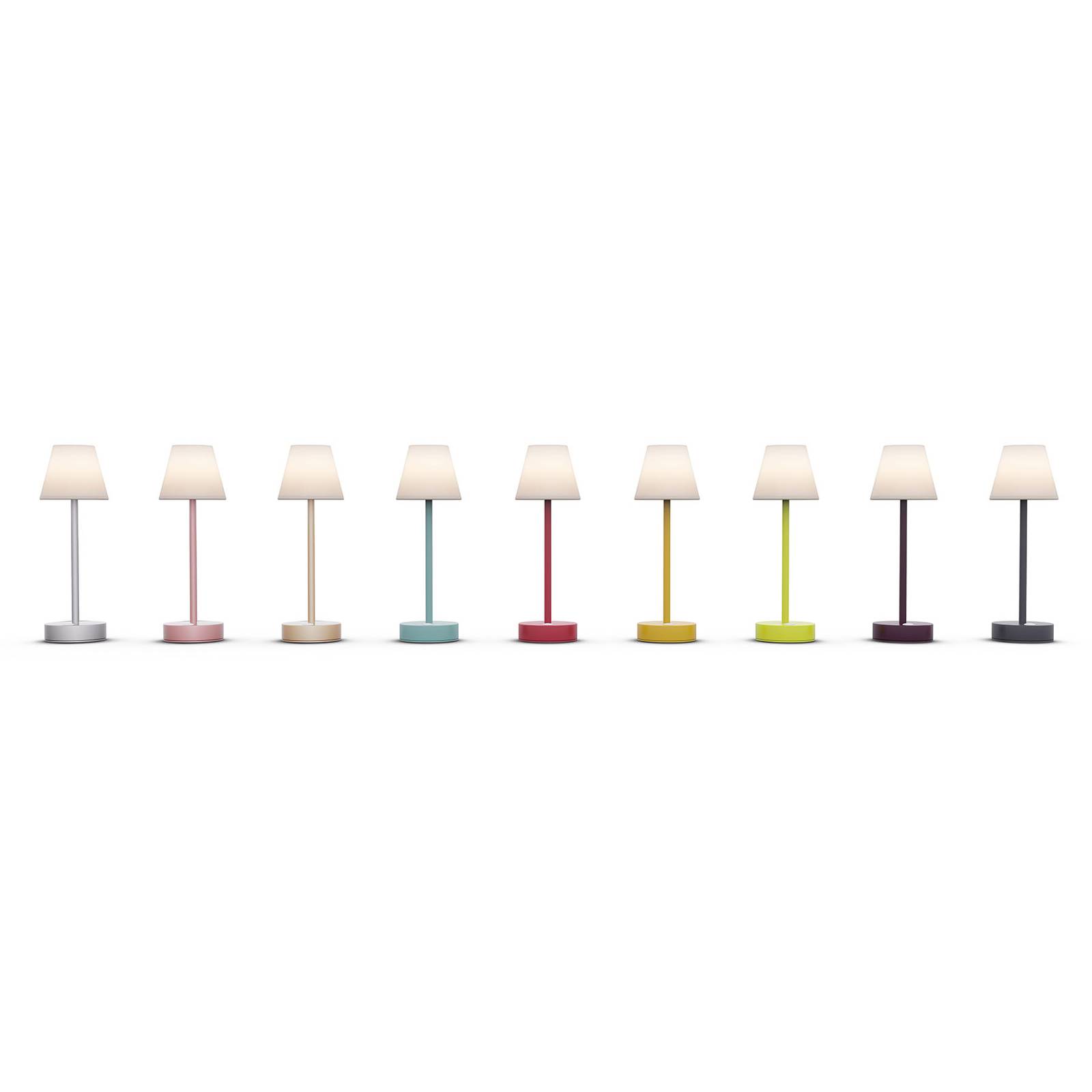 Newgarden Lola Slim -LED-pöytälamppu, akku, harmaa