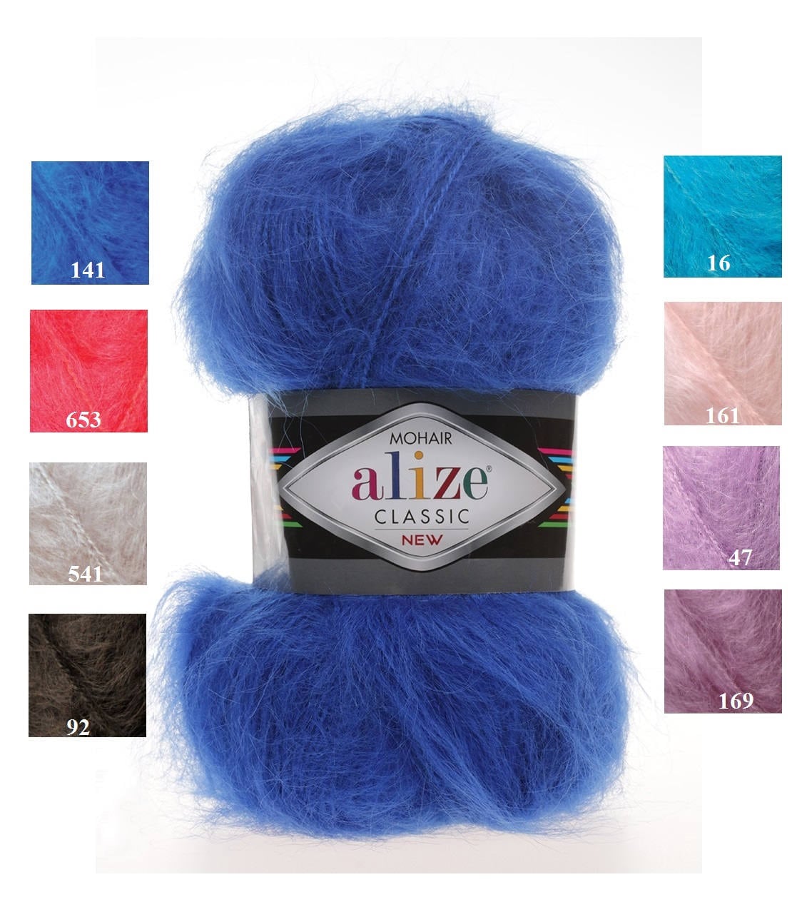 Alize Mohair Classic New, Blend Mohair Yarn, Winter Soft Knitting Crochet Knit Yarn For Hat Scarf, Acrylic Aran