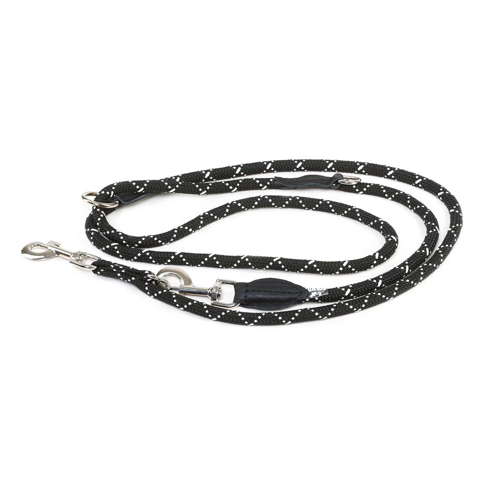 JULIUS-K9 IDC® Adjustable Rope Lead - Black: 220cm Length, diameter 12mm