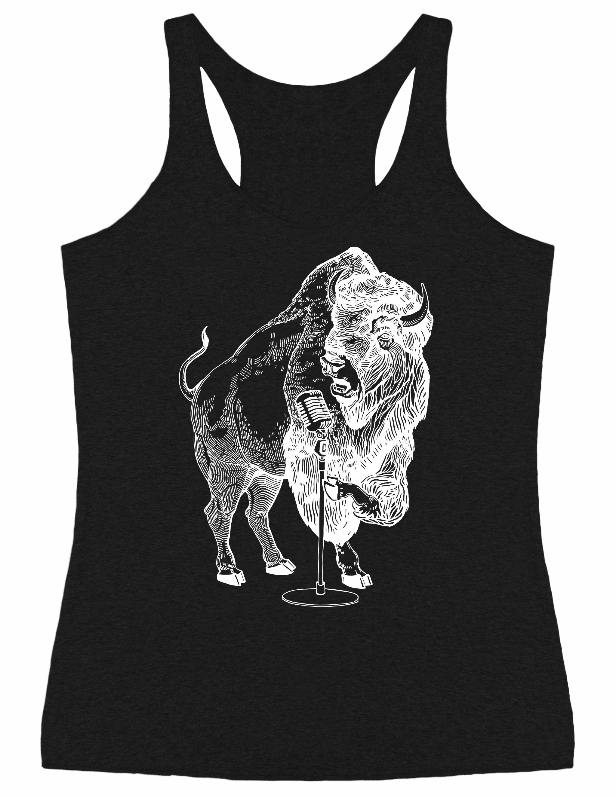 Bison Trying To Sing Women's Tri-Blend Tank Top Gift For Her, Girlfriend Birthday, Musician Wife Gift, Gifts Mom Seembo