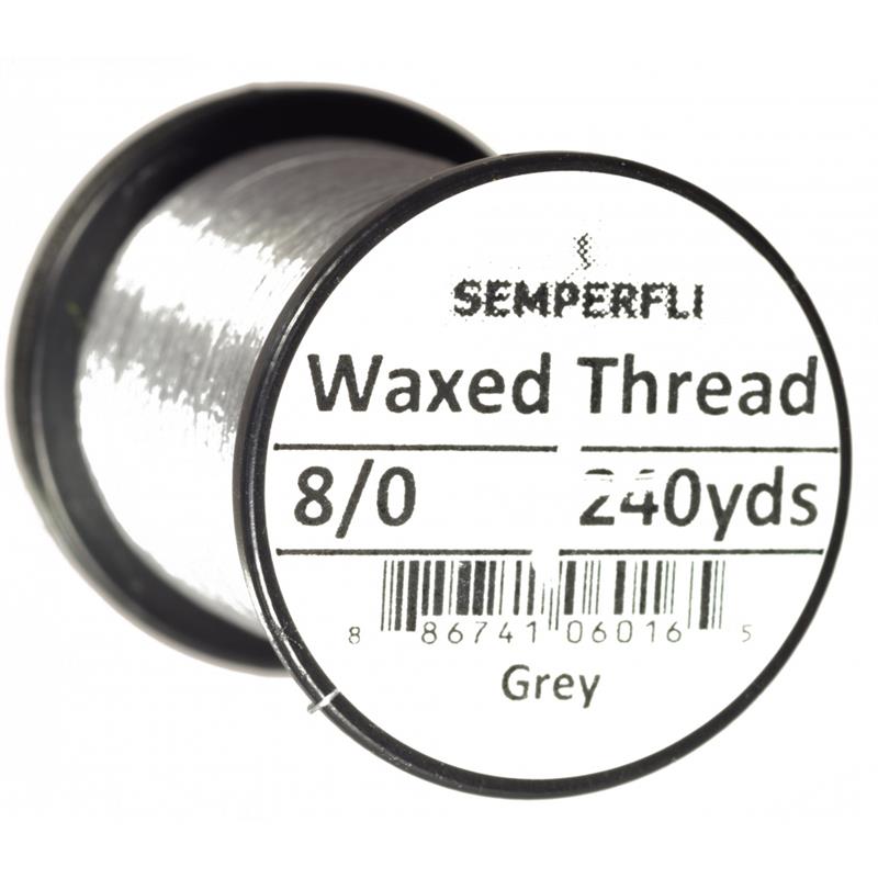 Semperfli Classic Waxed Thread Grey 8/0