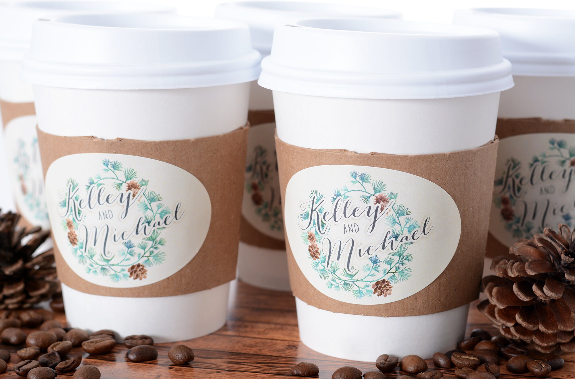 Wedding Cups - Rustic Coffee Beverage Supplies & Labels Hot Chocolate & Sleeves #wdicf-146