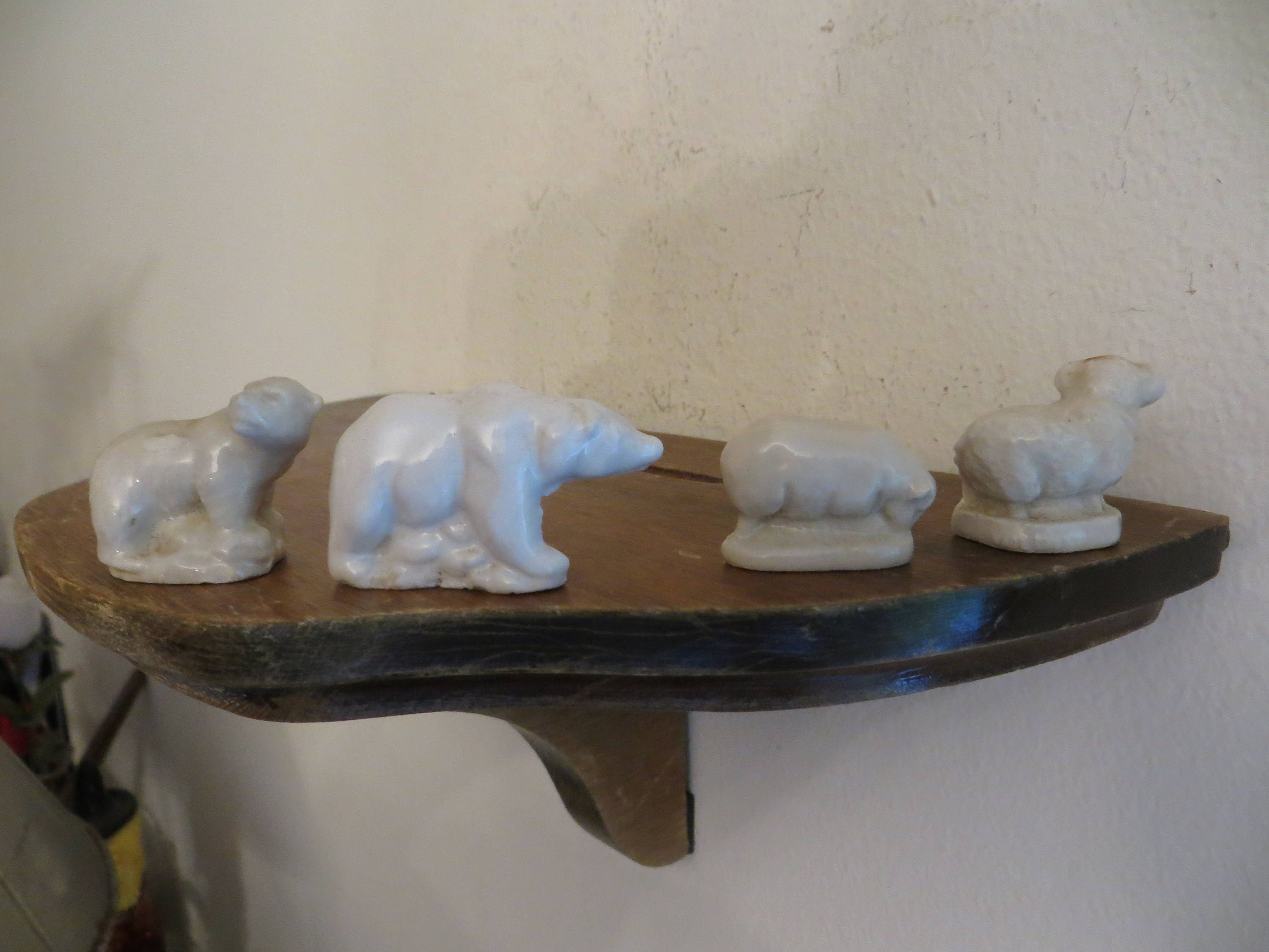 Wade Polar Bear & Sheep Ram Figurines, England with Free Ship