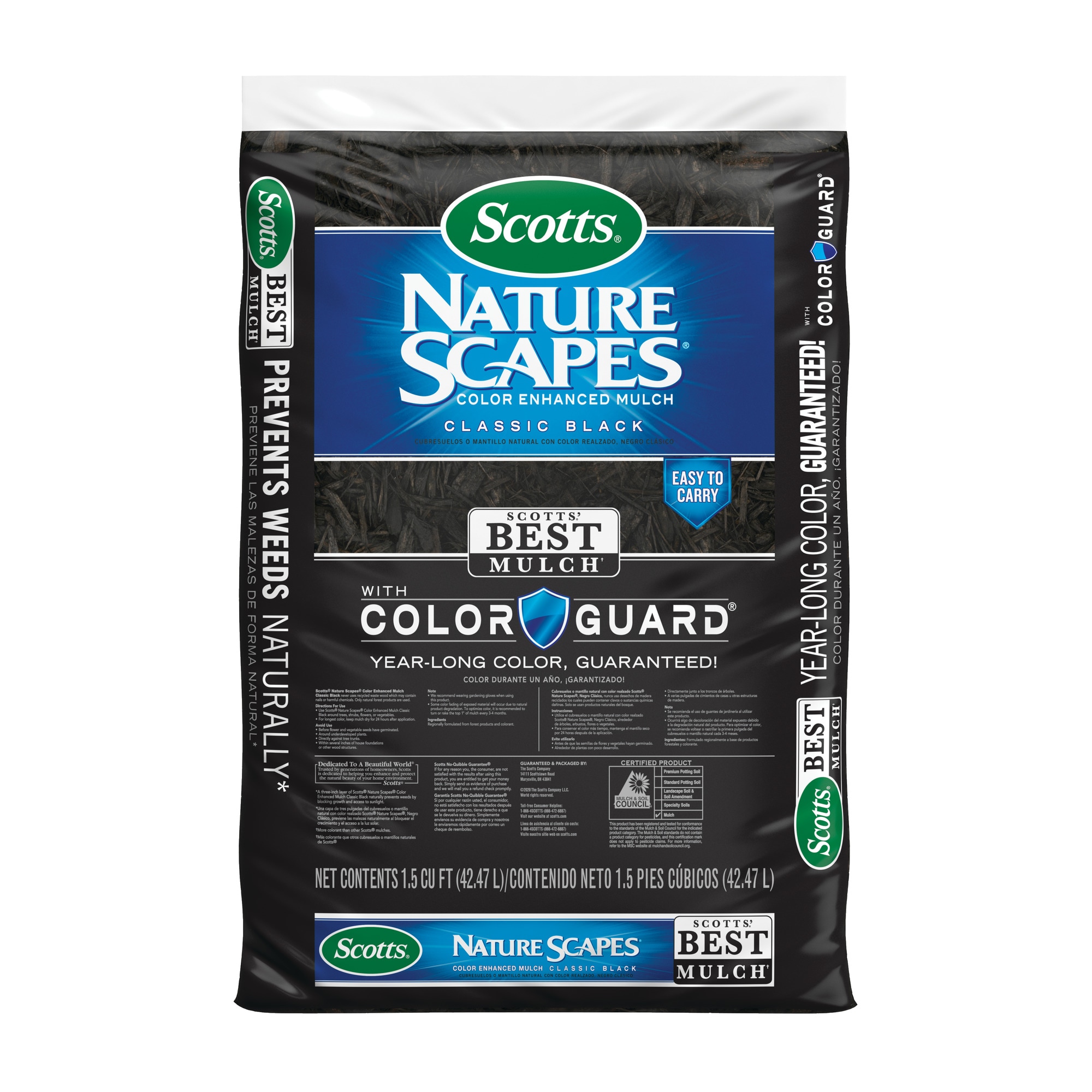 Scotts Nature Scapes Color Enhanced 1.5-cu ft Classic Black Blend Mulch | 88559442