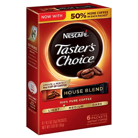 Nescafe Taster's Choice House Blend Coffee - 0.1 oz x 6 pack