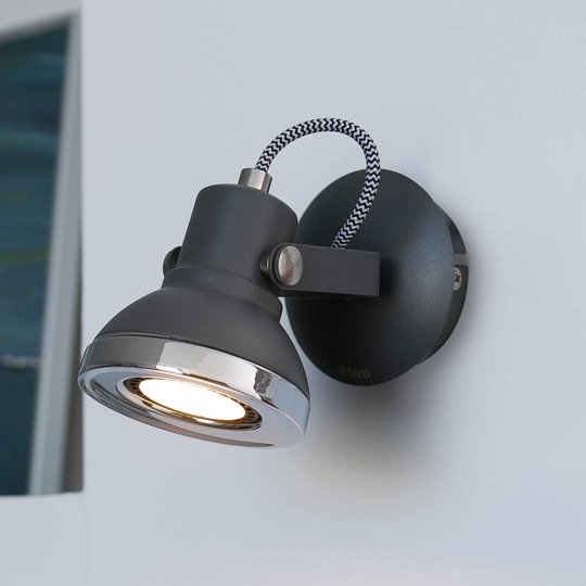 Ring - 1-lamppuinen LED-seinäkohdevalaisin, harmaa