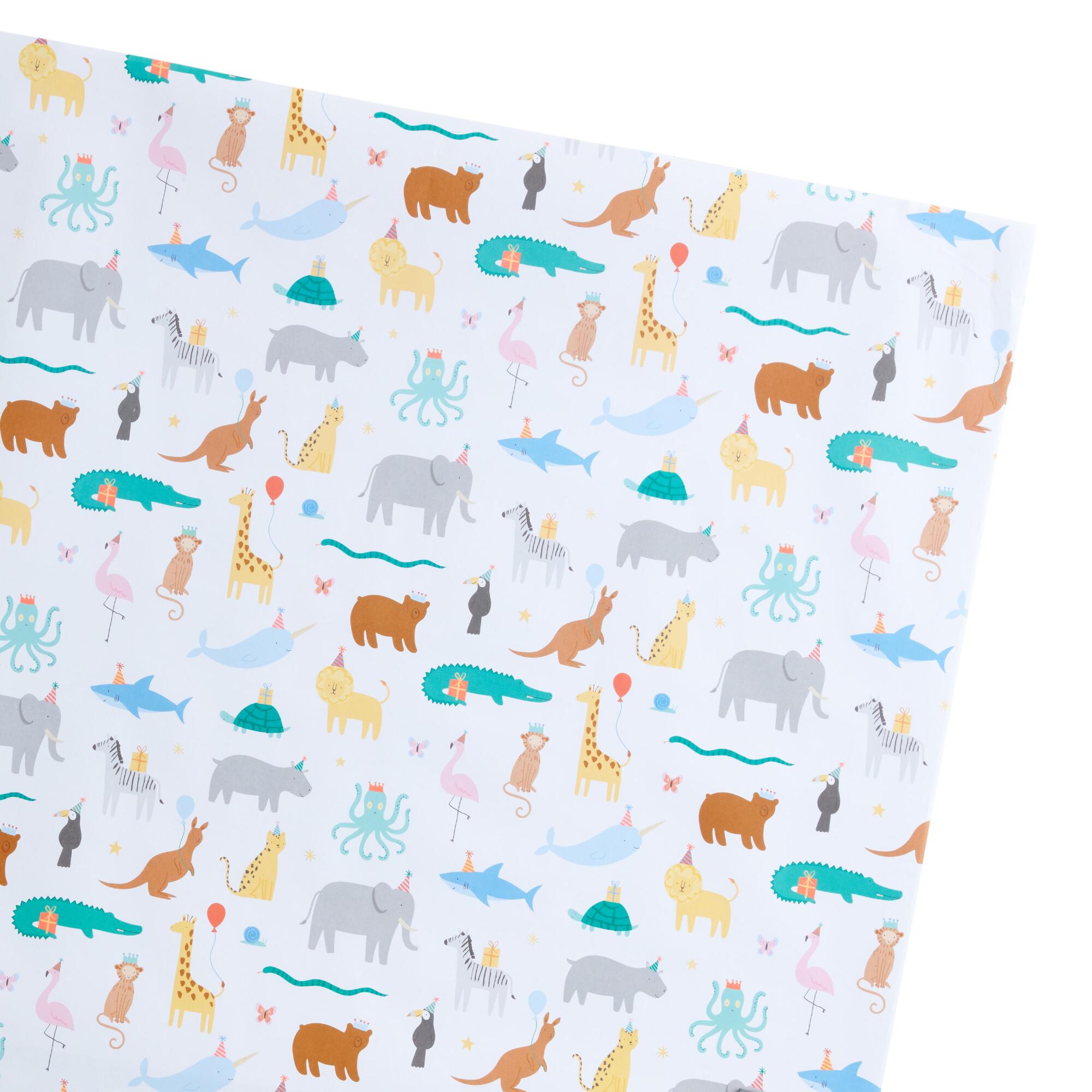 Animal Party Wrapping Paper Sheets by World Market