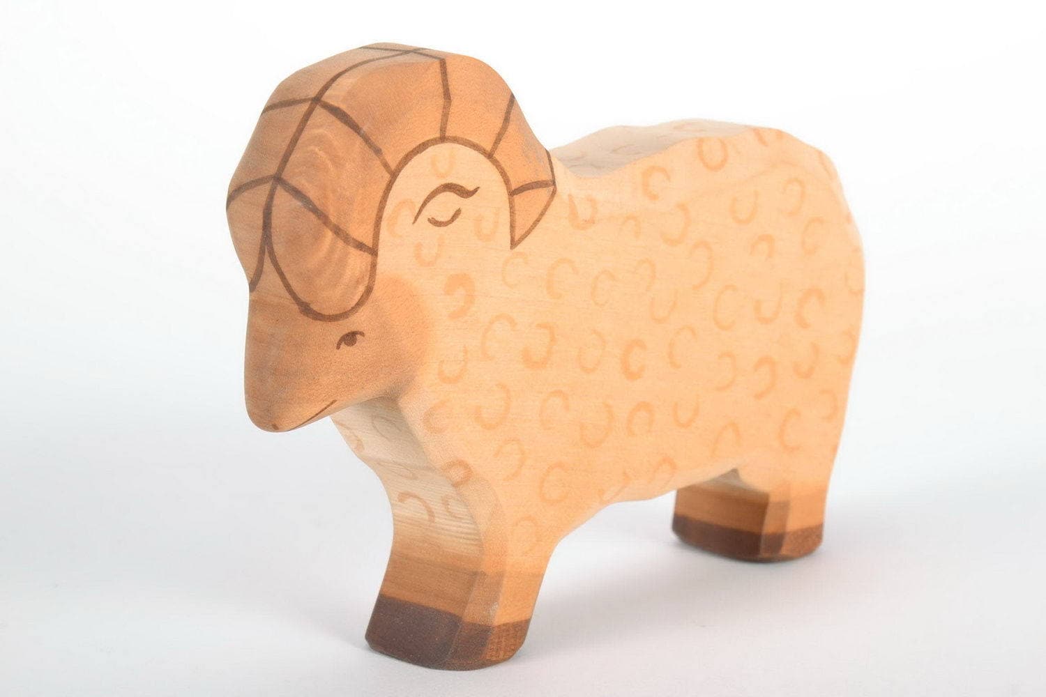 Wooden Sheep - Toy Ram Waldorf Eco Friendly Montessori Farm Animal Toys