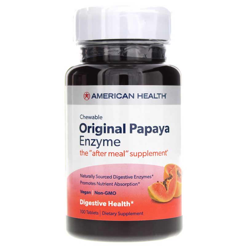 American Health Chewable Original Papaya Enzyme, 100 Chewable Tablets