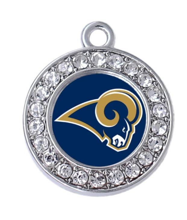 Los Angeles Rams Nfl Football Charms. Sports Team Charms in Blue Or White 2.5cm. Rhinestone