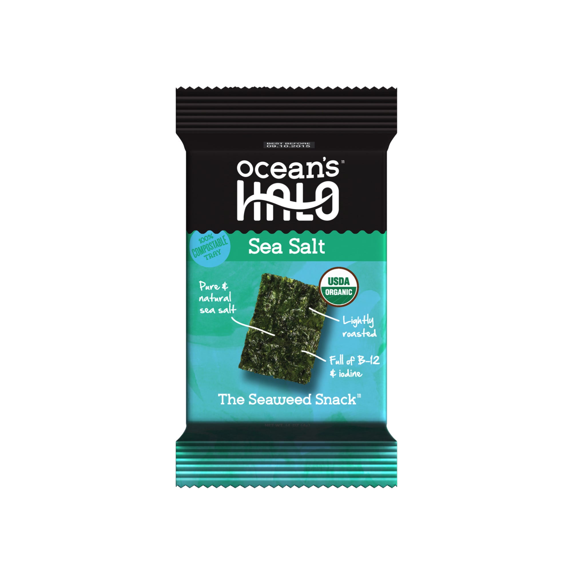 Ocean's Halo Sea Salt Seaweed Snack - 0.14 oz