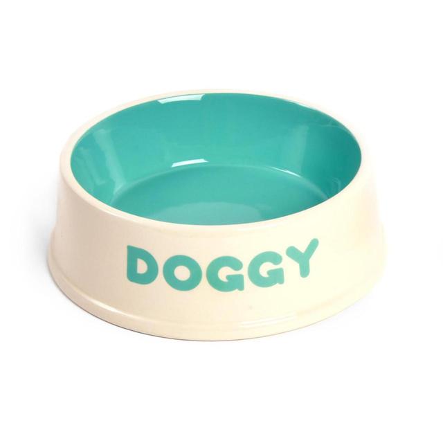 Petface Doggy Letter Cream & Aqua Dog Bowl 18cm