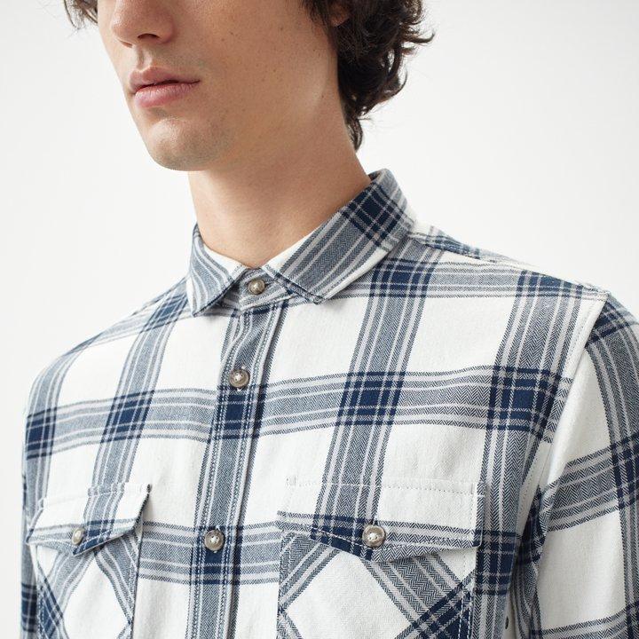 O'Neill Men's Violator Flannel Shirt White with Blue 8719403503163 - XL White Blue